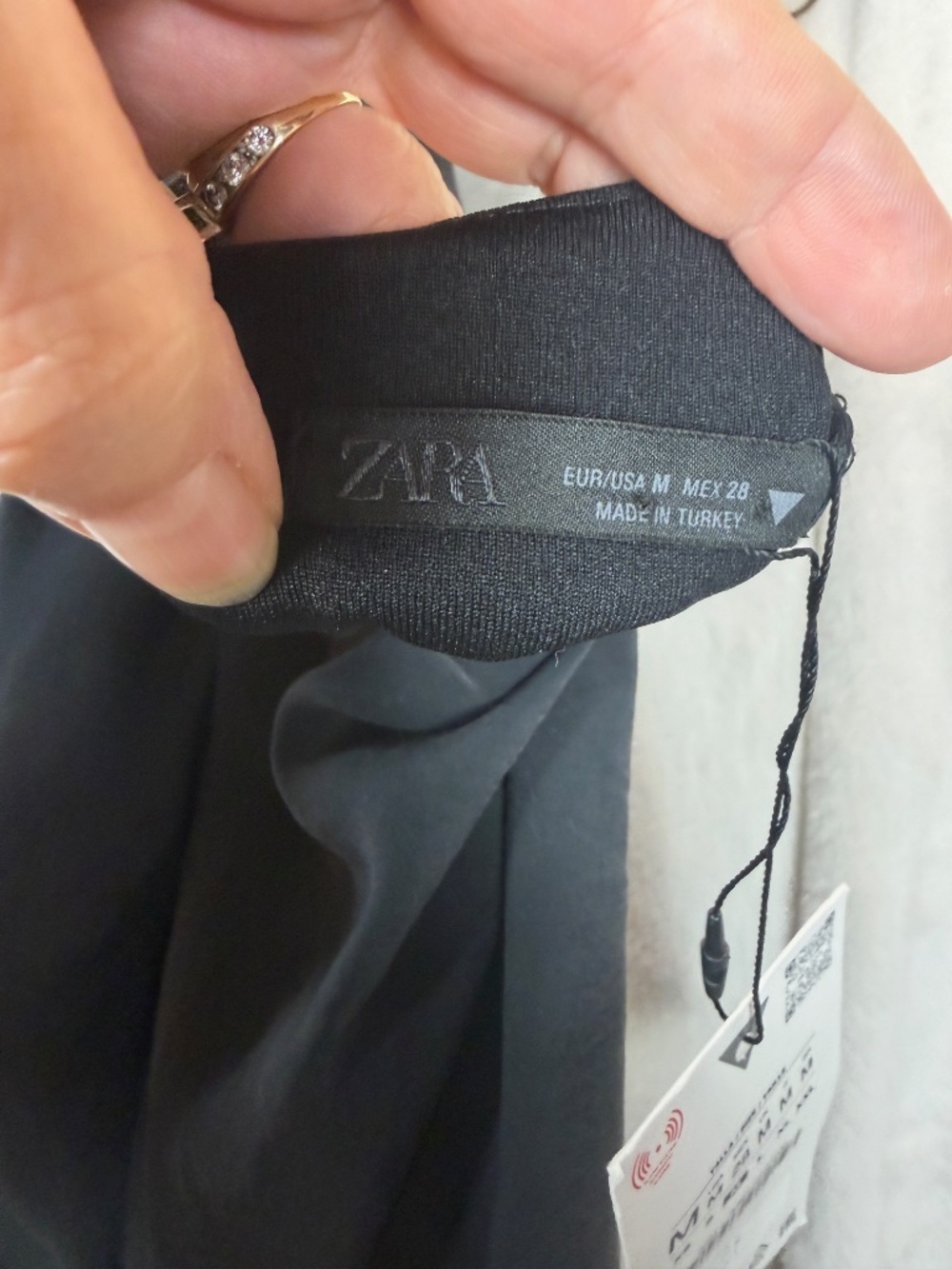 Zara Mini Dress Womens Size Medium Black Assymetrical Hem Halter Cocktail - Picture 7 of 12